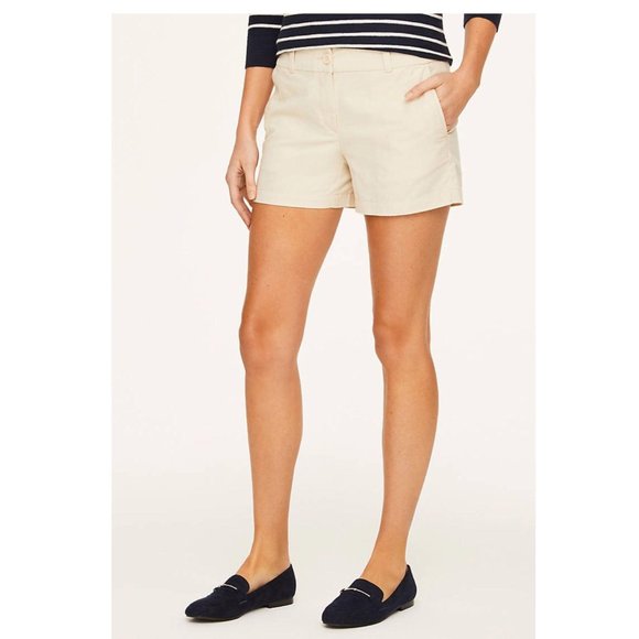 Ann Taylor Pants - Ann Taylor Beige Khaki Flat Front Shorts Size 0